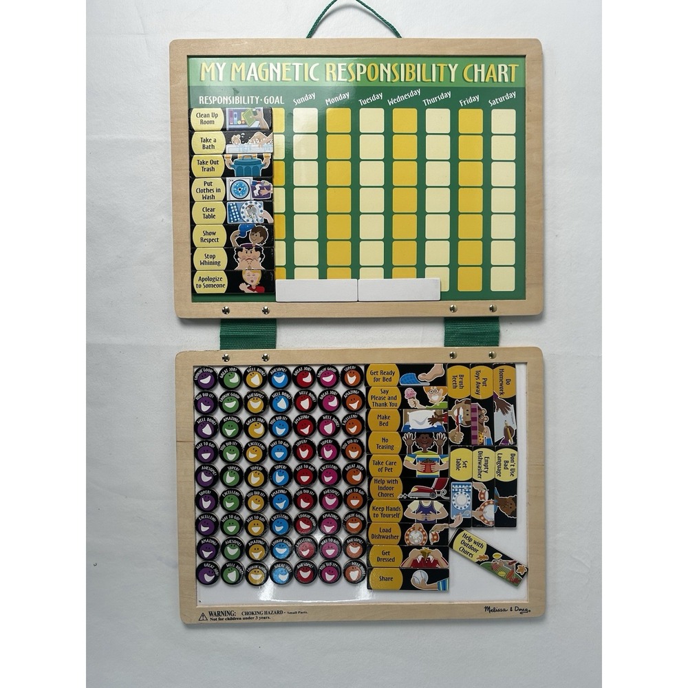 Melissa and Doug Wooden Magnetic Responsibility Chart Daily Calendar W/‎ Magnets